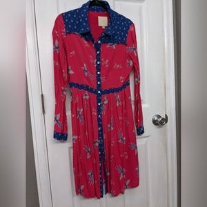 Modcloth Birds of Paradise Western Shirt Dress